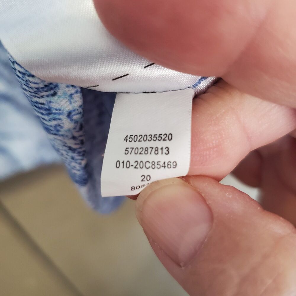 Chico's Printed Split Neck Dolman Sleeve Oversized Lightweight Blouse Size 3(XL) - Picture 6 of 6